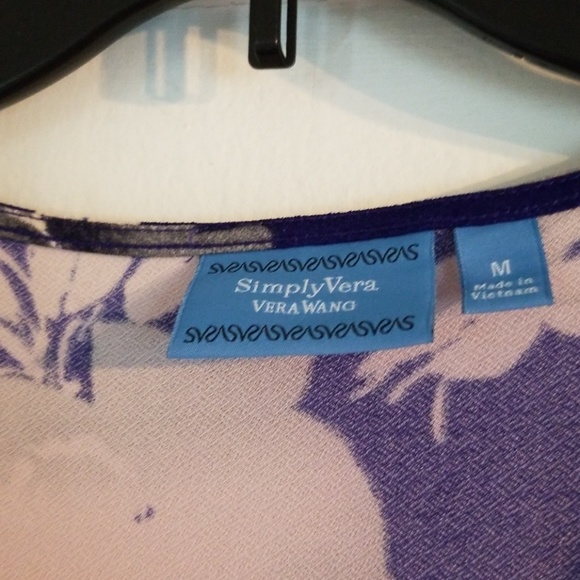 Vera Wang Blue Floral Print Wrap Around Dress New - Picture 2 of 3